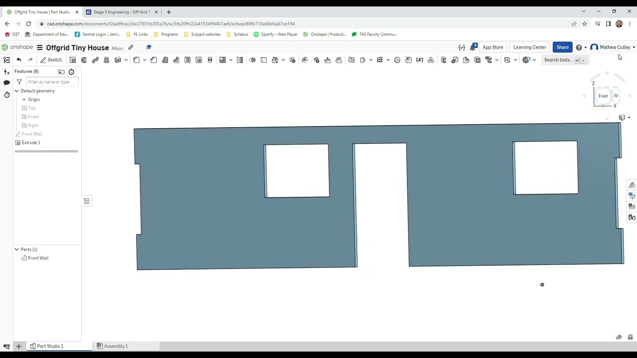 Tiny House Onshape Tutorial 1 - (Front Wall)
