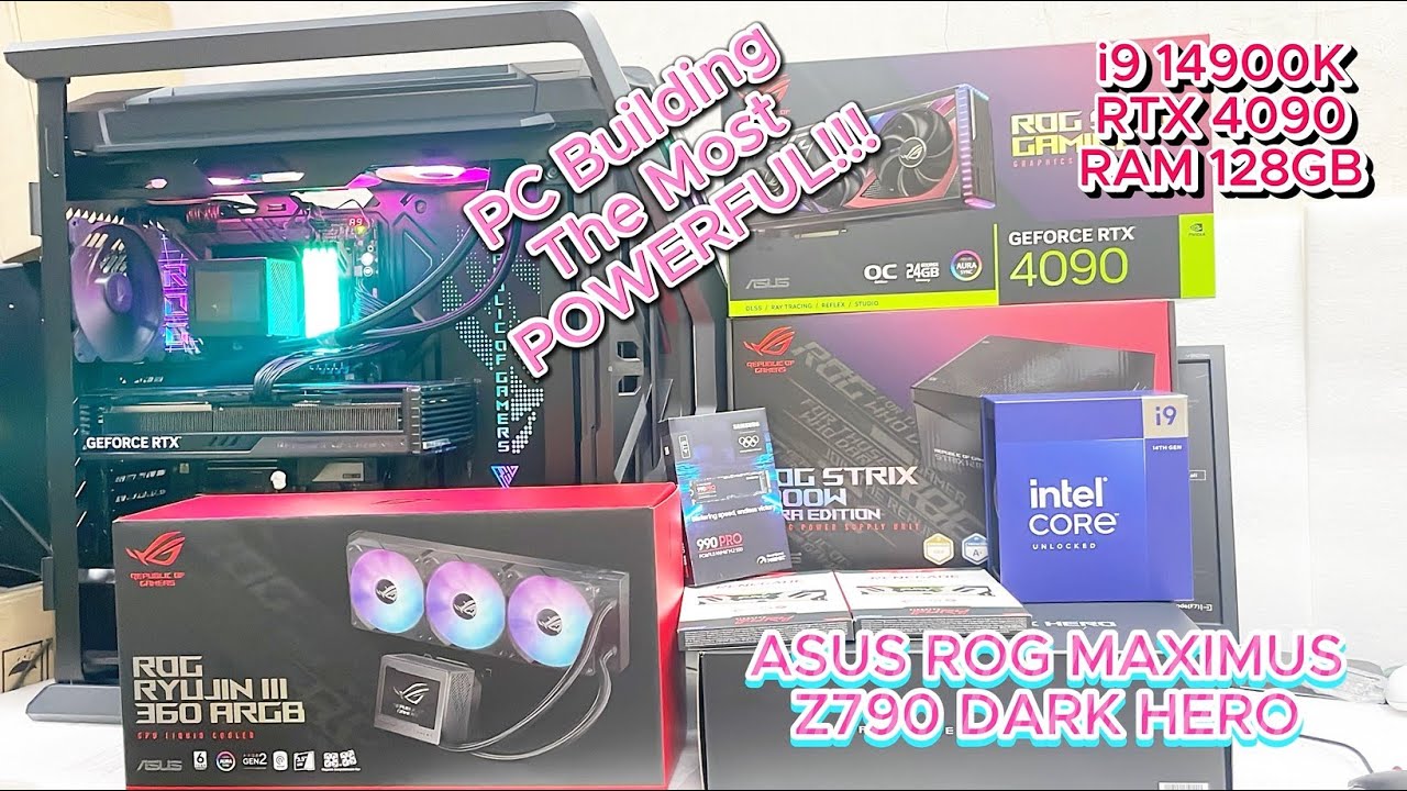 PC Building The Most POWERFUL i9 14900K RTX 4090 RAM 128GB | ROG MAXIMUS Z790 DARK HERO | PC in 2024