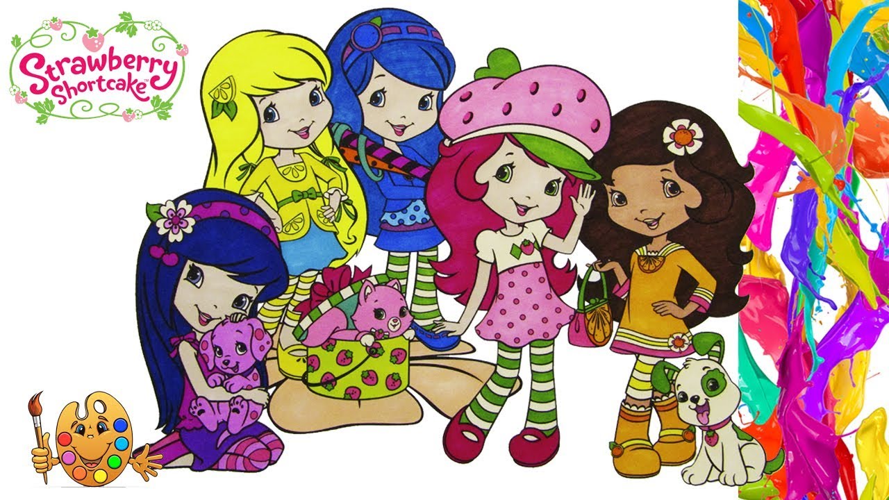 Coloring Strawberry Shortcake with Friends | Coloring pages | Coloring book |