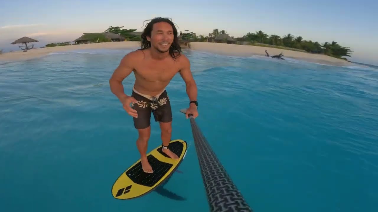 Josh Ku Surfing and Foiling the beautiful island of Namotu, Fiji
