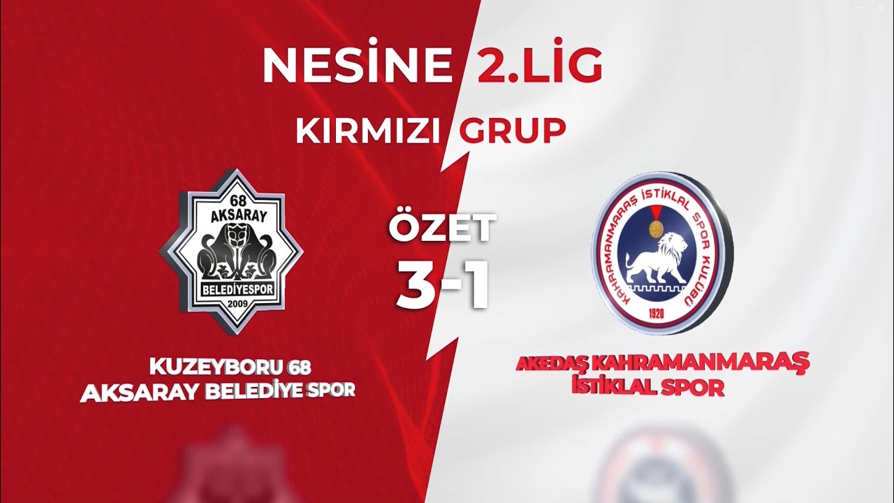 Kuzeyboru 68 Aksaray Belediye Spor 3-1 Akedaş Kahramanmaraş İstiklal Spor | Maç Özeti