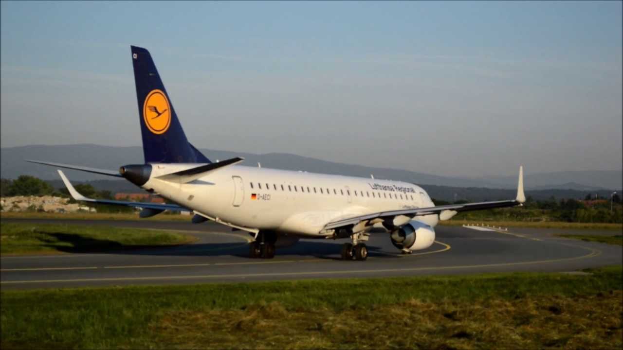 Lufthansa E190 D-AECI Takeoff Flughafen Graz 14.06.13