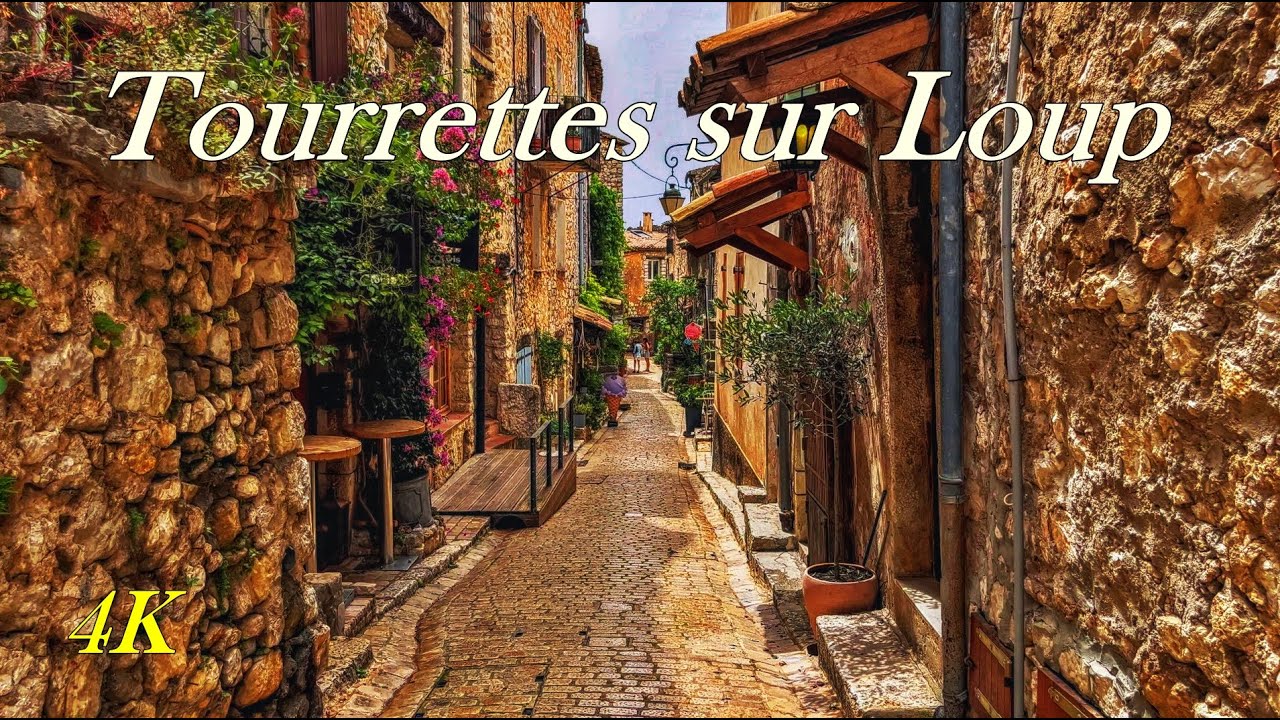 Tourrettes sur Loup🌞Magnifique village médiéval - Côte d'Azur [4K]