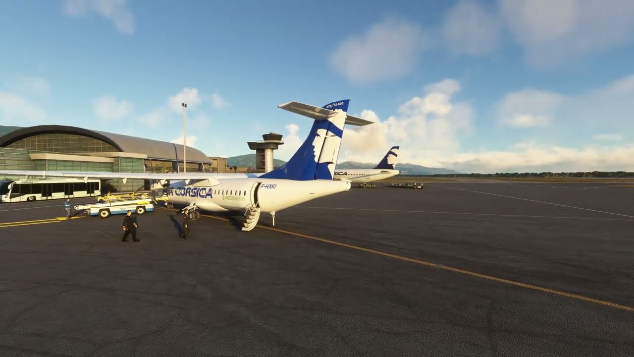 ATR 72 600 CORSICA avec météo réelle et trafic entre Bastia et Nice LFKB LFMN GSX PRO