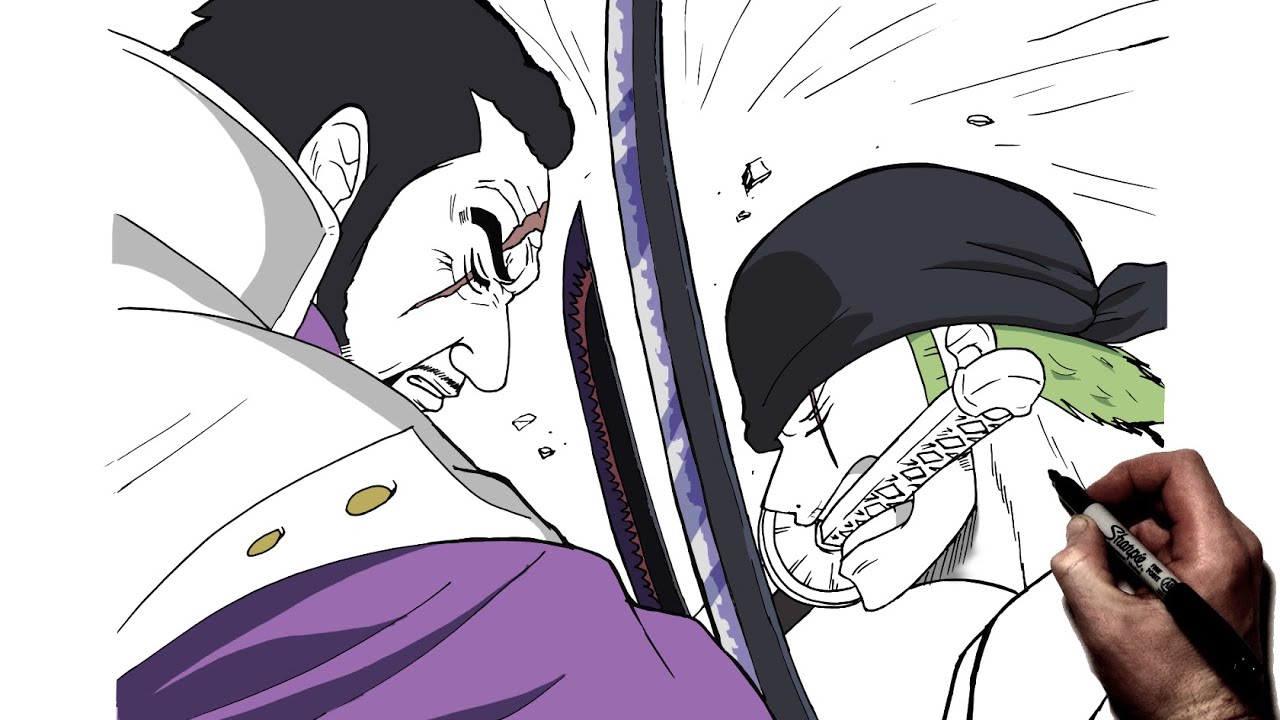 How To Draw Fujitora vs Zoro | Step By Step | One Piece