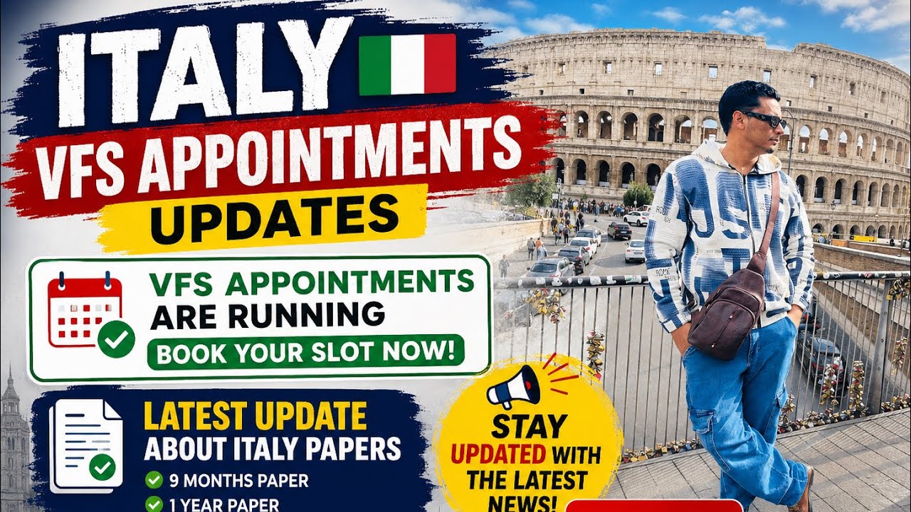 Italy vfs appointments and italy papers updates 🙏🏻