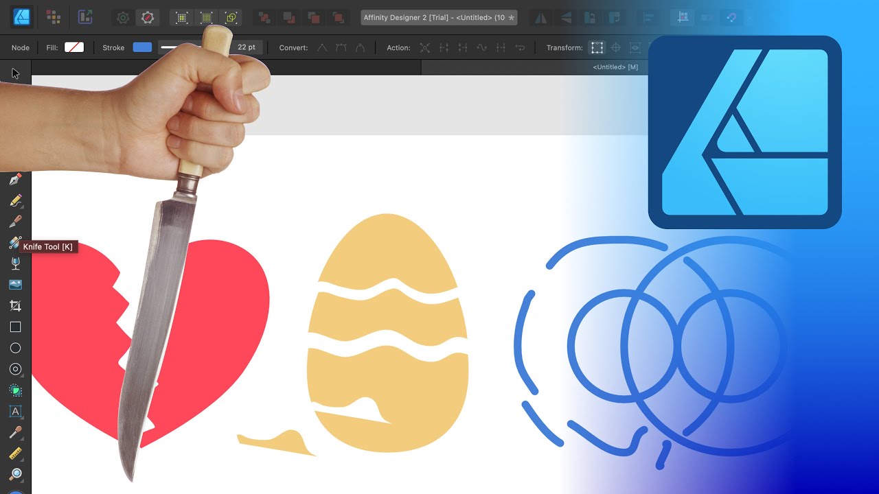 Knife Tool and Scissors Tool Now You Can Cut and Divide objects in Affinity Designer V2