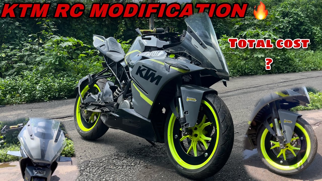 Installing Side Wings & wheel cover on ktm rc | Best ktm Rc modified 🔥#wheelcover #bikewings