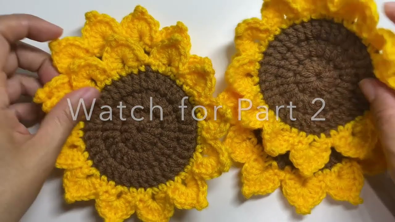 How to Crochet Sunflower Table Runner Part 1 - Super easy
