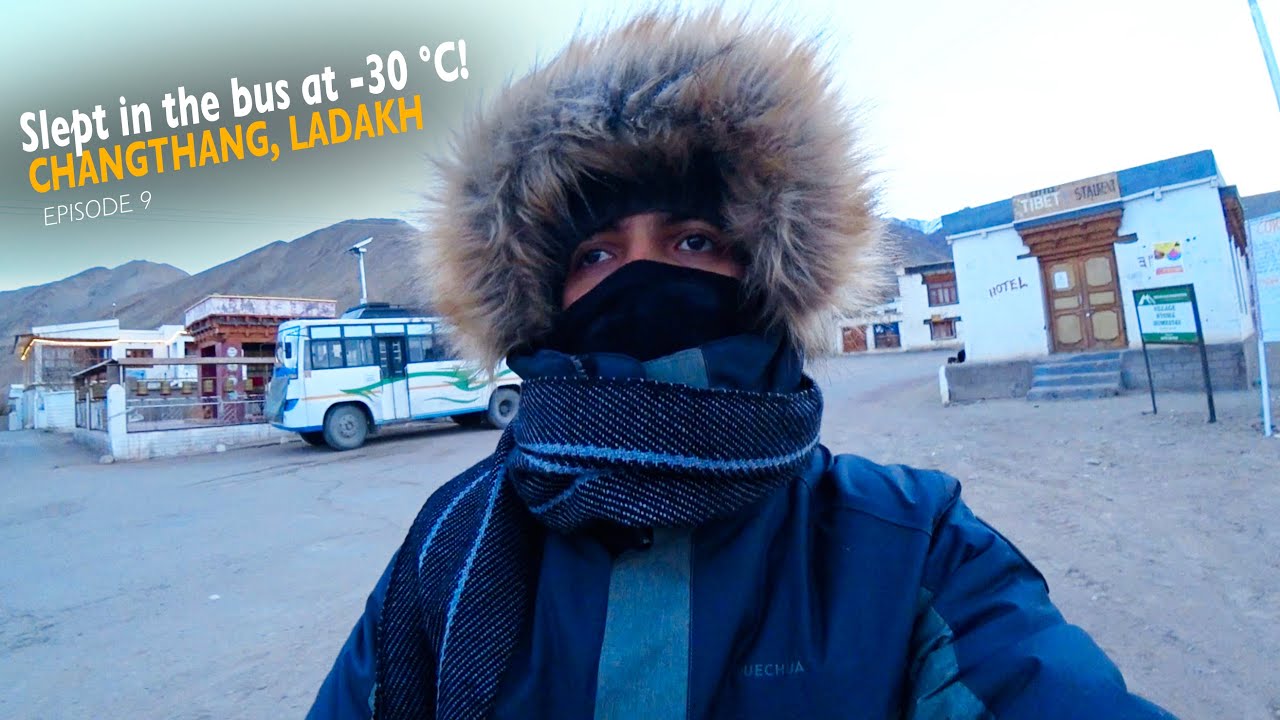 Almost froze to death 🥶 sleeping in a bus at -30 °C temperature!