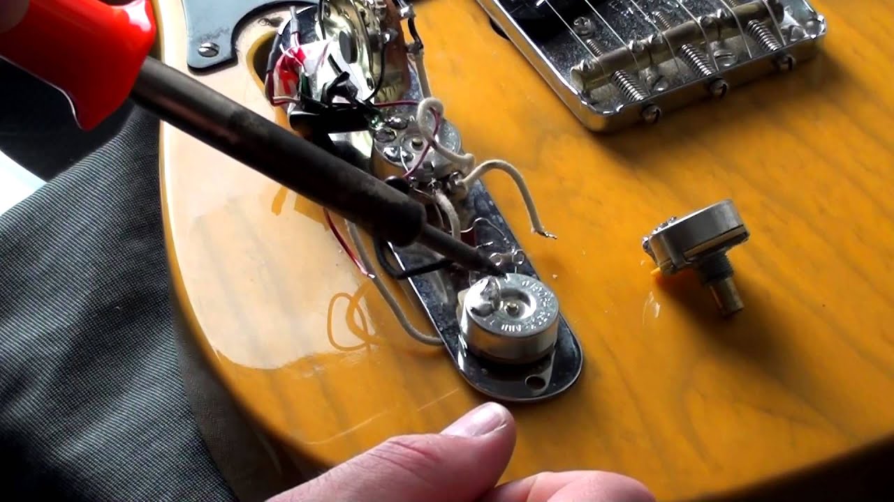 How to Replace a Fender Telecaster CTS Volume or Tone Pot (for beginners)