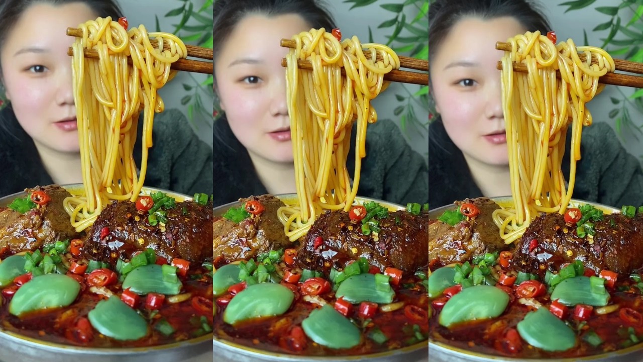Rural Food Satisfying Eating Spicy Malatang Noodles | Home Cooking Mukbang Show