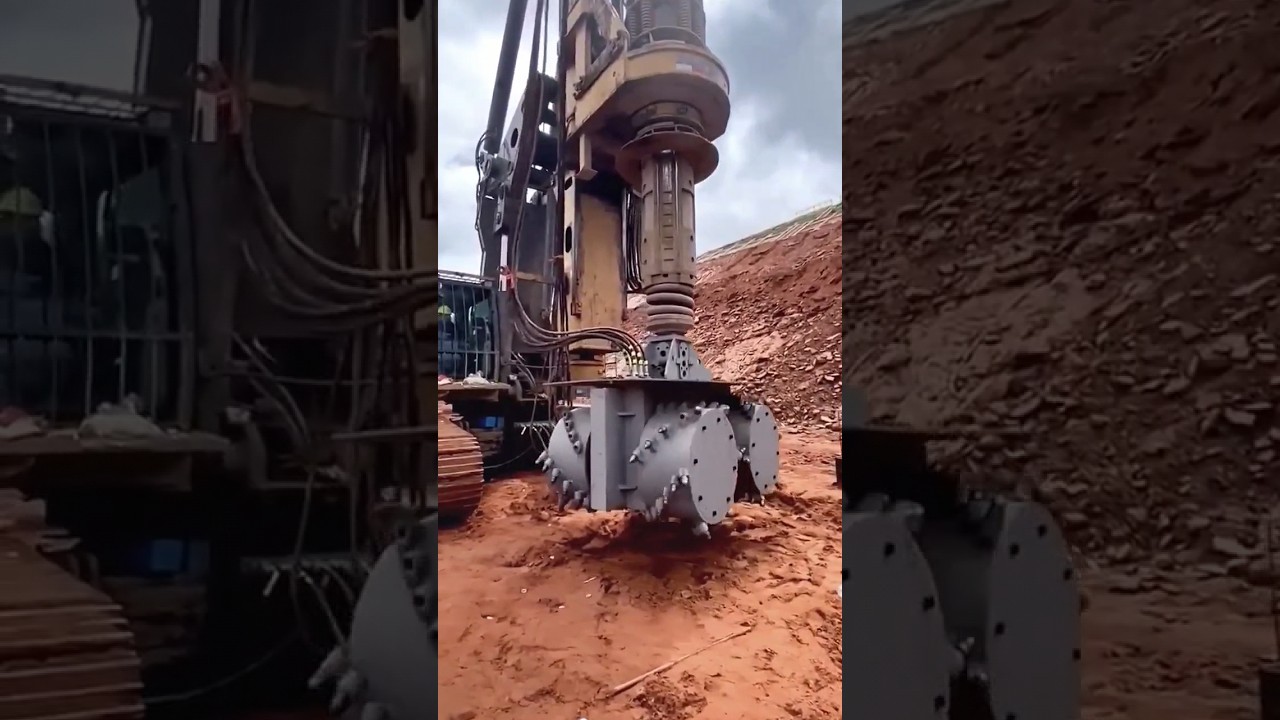 Construction process of anti slip square pile # Machinery#shorts