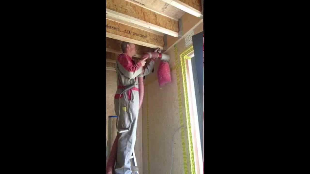 Isofloc inblazen in lage-energie houtskeletwoning