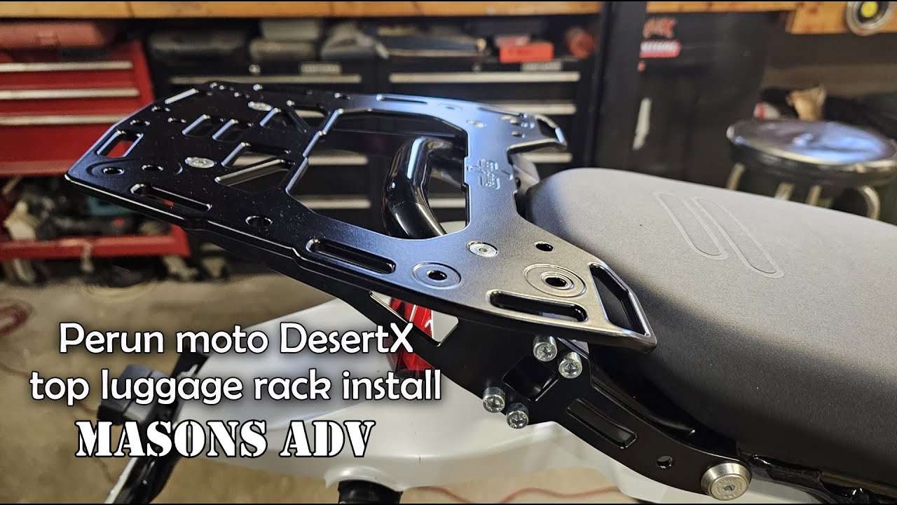 Perun Moto DesertX top luggage rack install