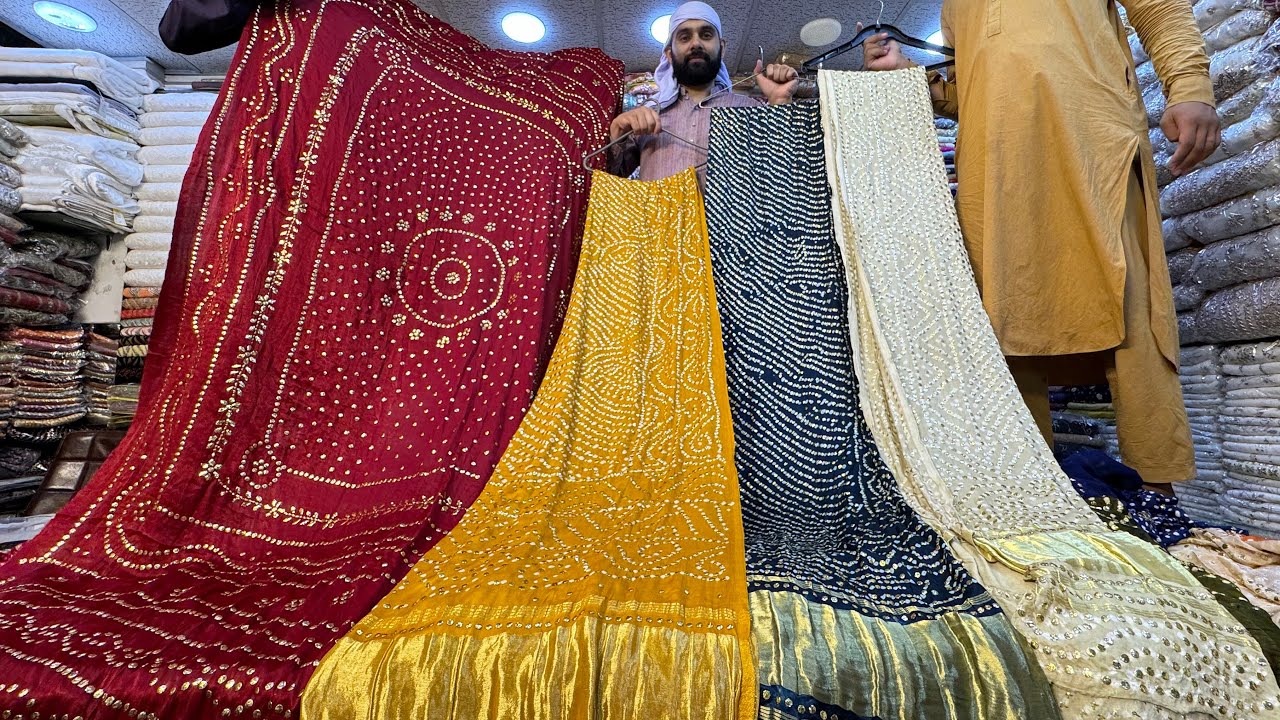 Sasta Khan 🔥 Azadi Sale 2024 Pure gaji Silk Bandhani Dupatta Ashiana Center Rawalpind