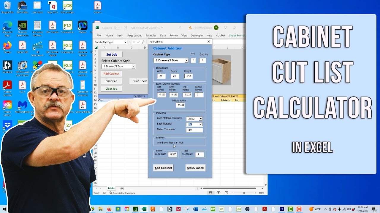 Cabinet Part Calculator