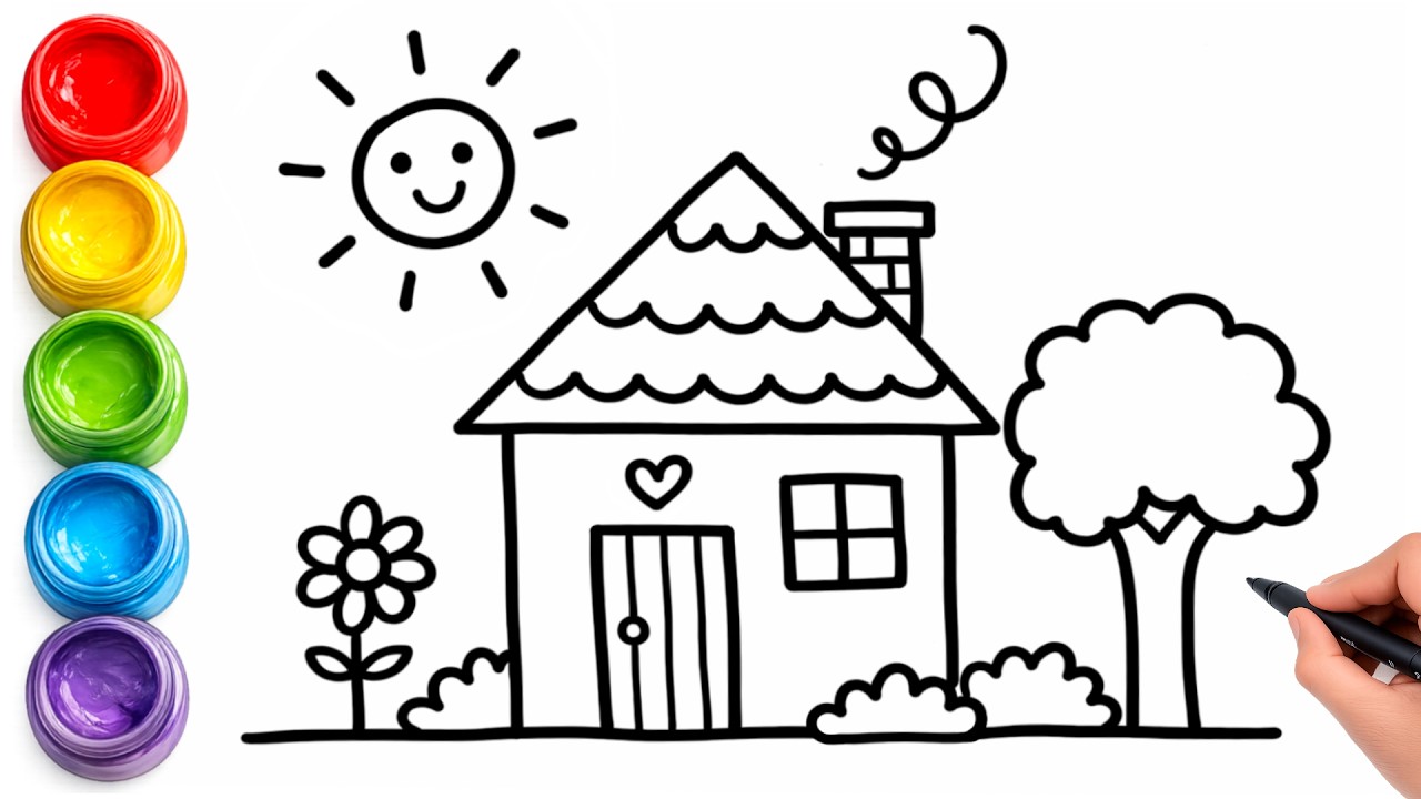 How to Draw a House | Step by Step Drawing for Kids