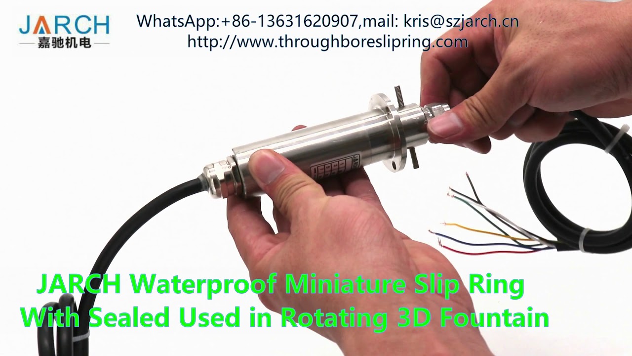 Mini Waterproof sliprings,Flange Mounted Rotary joint IP68 Waterproof 10m For 3D Rotating Fountain