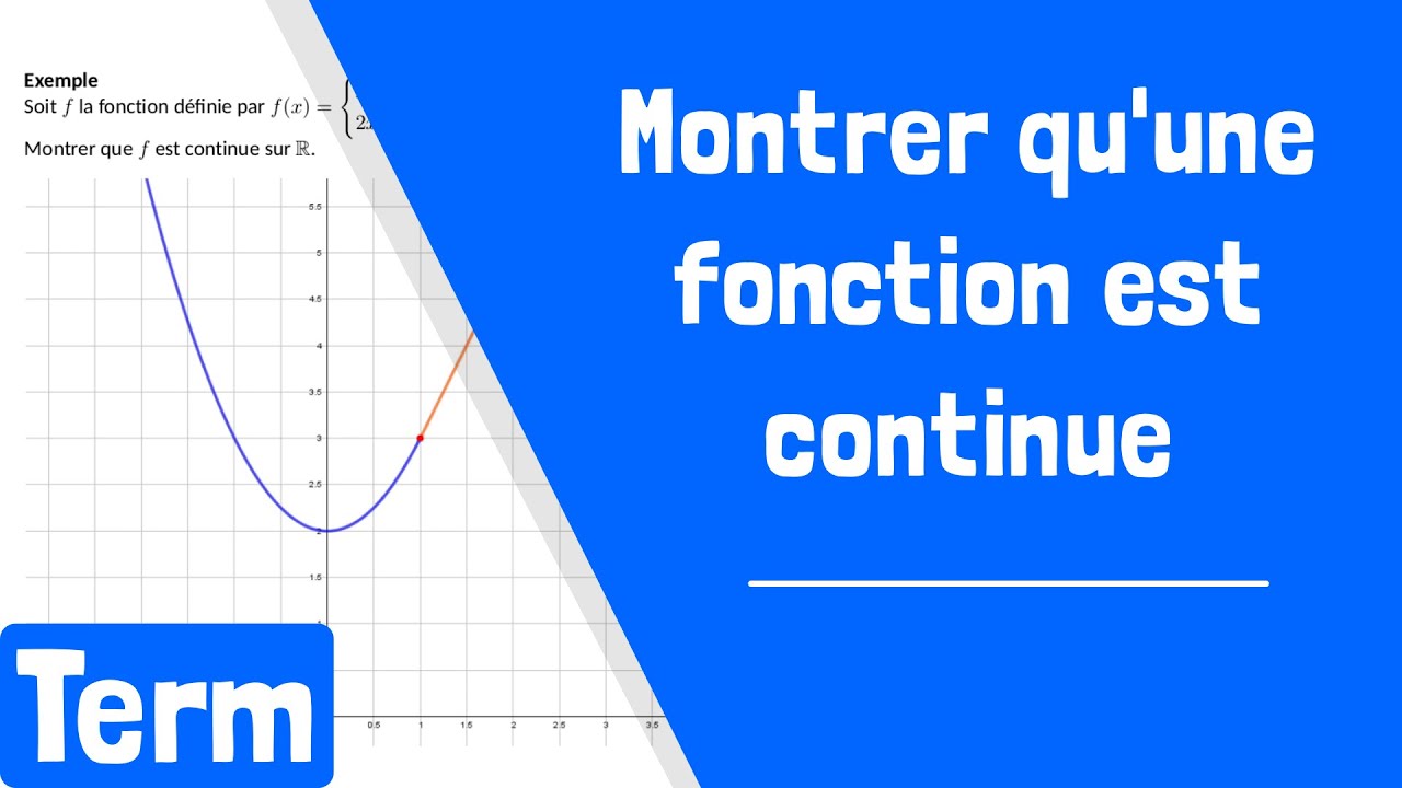Comment montrer qu'une fonction est continue ?