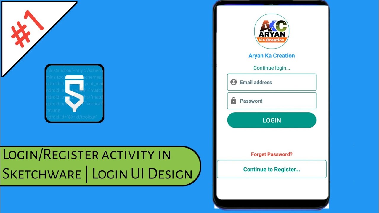 #1 Login/Register activity in Sketchware | Login UI Design .
