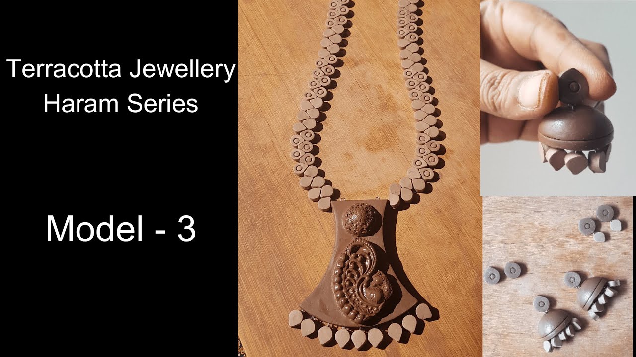 How to make Terracotta Jewellery Haram - Model 3? #Haramseries #Terracottajewellery #uniquepattern
