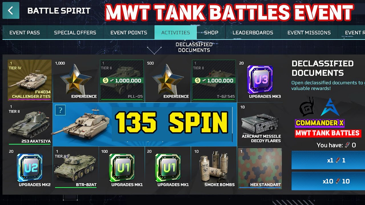 BATTLE SPIRIT MWT Tank Battles new event 135x SPIN for CHALLENGER 2
