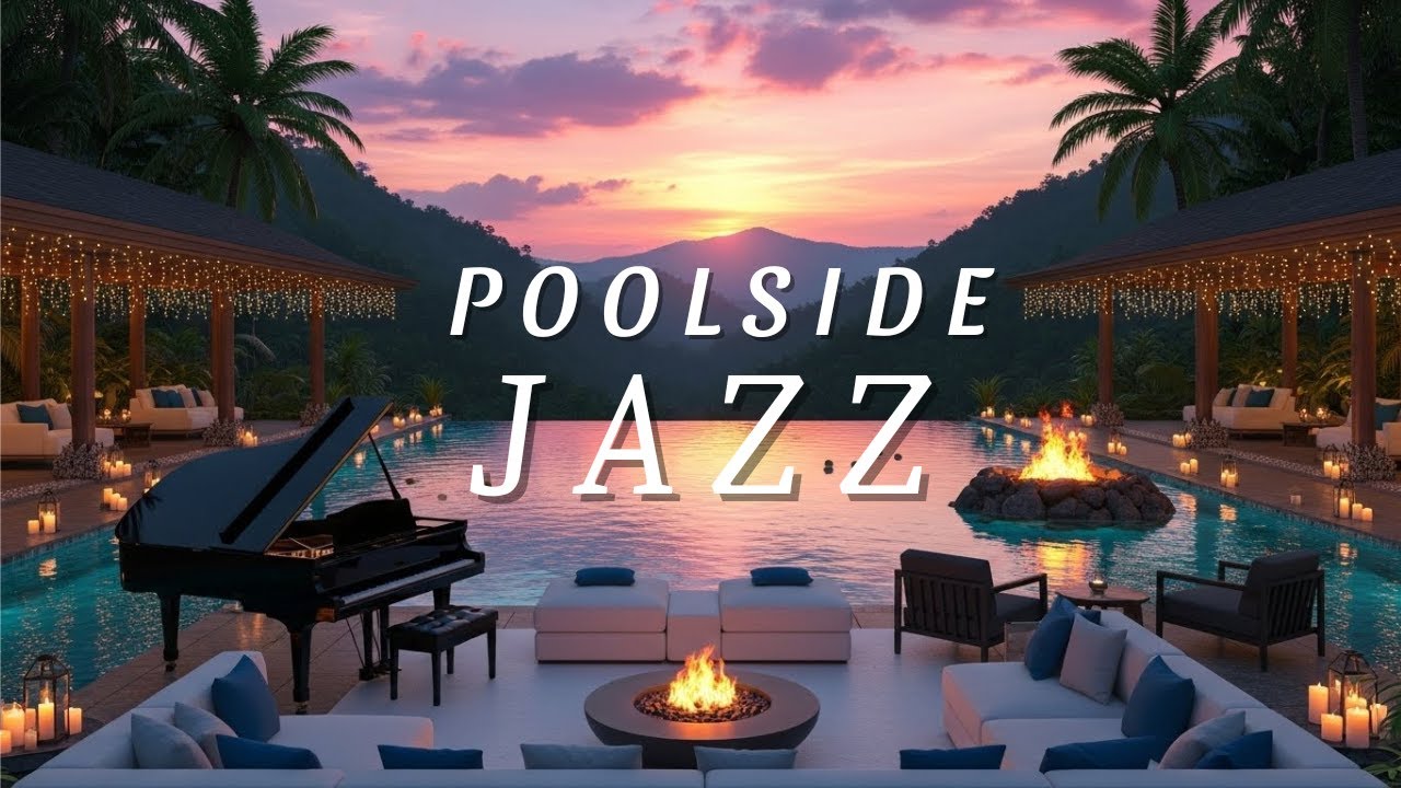 Tropical Sunset Deep House Jazz 🎹 Luxury Infinity Pool Ambience