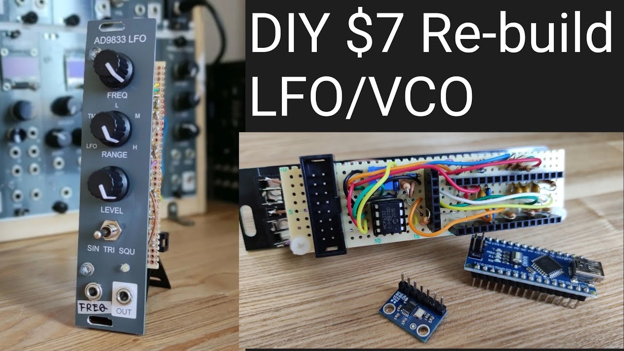 [ $7 Re-build ] DIY eurorack modular synth LFO/VCO with arduino nano & AD9833