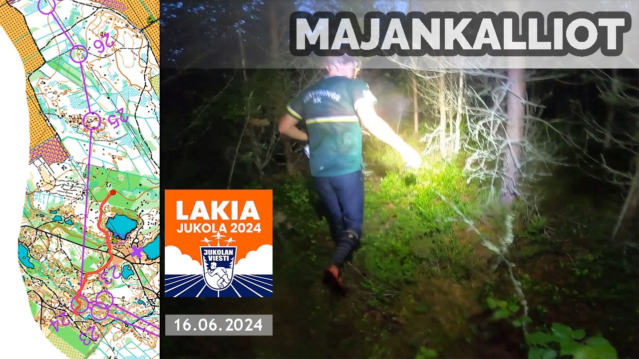 Headcam Orienteering: Majankalliot, Finland. Lakia-Jukola 2024. Leg 2.
