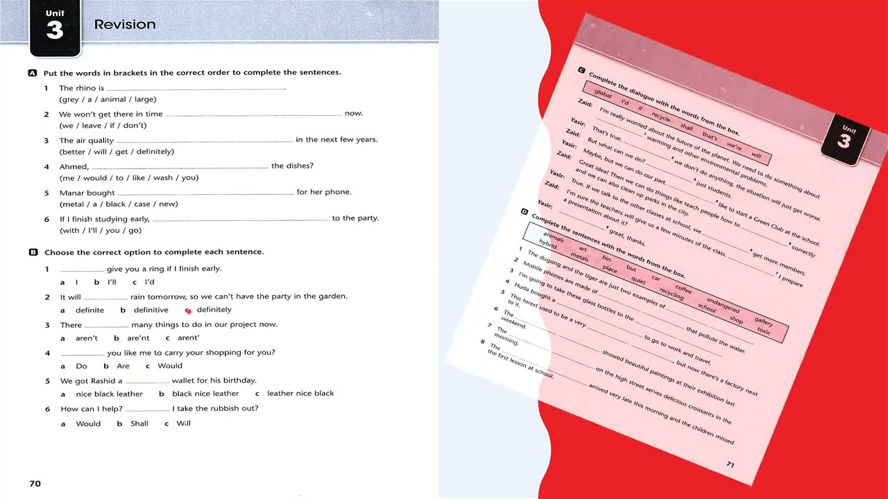 حل صفحة 70 نشاط انكليزي خامس اعدادي