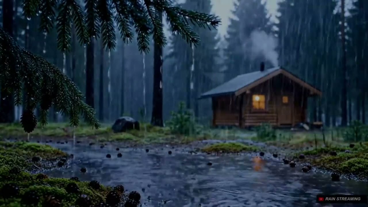 Wooden Cabin Rain • Relaxing Night for Deep Sleep【RainStreaming #154】