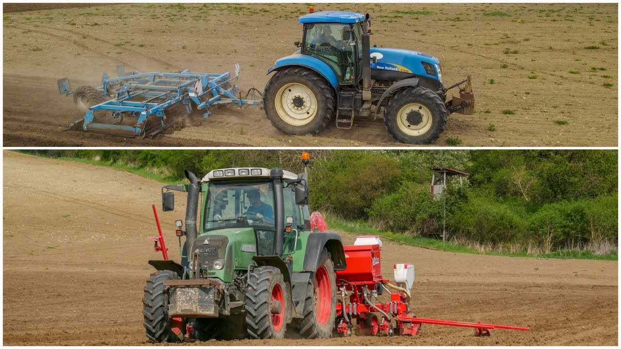 🔵2022 - FENDT 415 Vario TMS + NEW HOLLAND T7040, príprava pôdy a sejba kukurice - ADOREX Dolinka