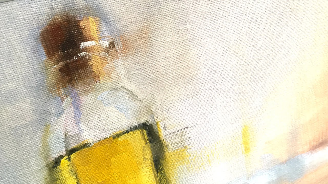 Painting Clear Glass and Oil | Bottle Painting :: Olive Oil Bottle Still Life