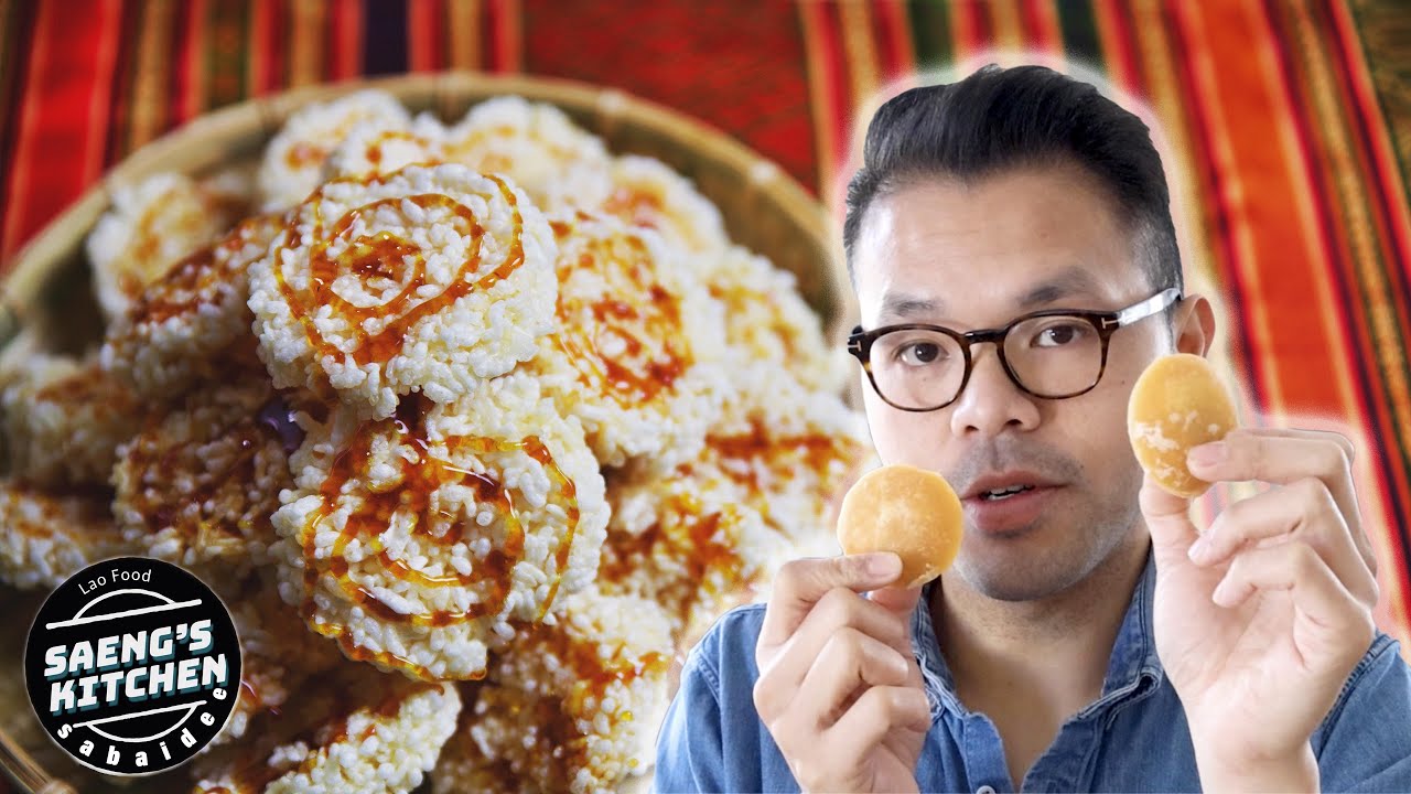 Puffed Sticky Rice Cake - Lao Food at Saeng’s Kitchen