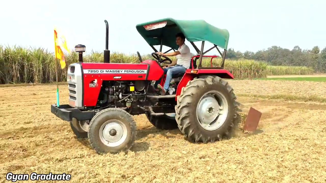 leveling with massey 7250 di power up || Gyan graduate