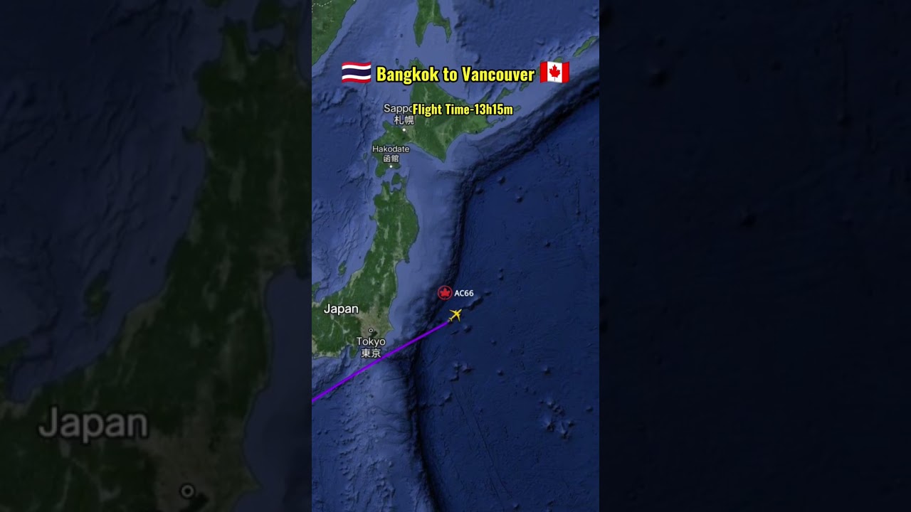 Bangkok to Vancouver flight route|Air Canada
