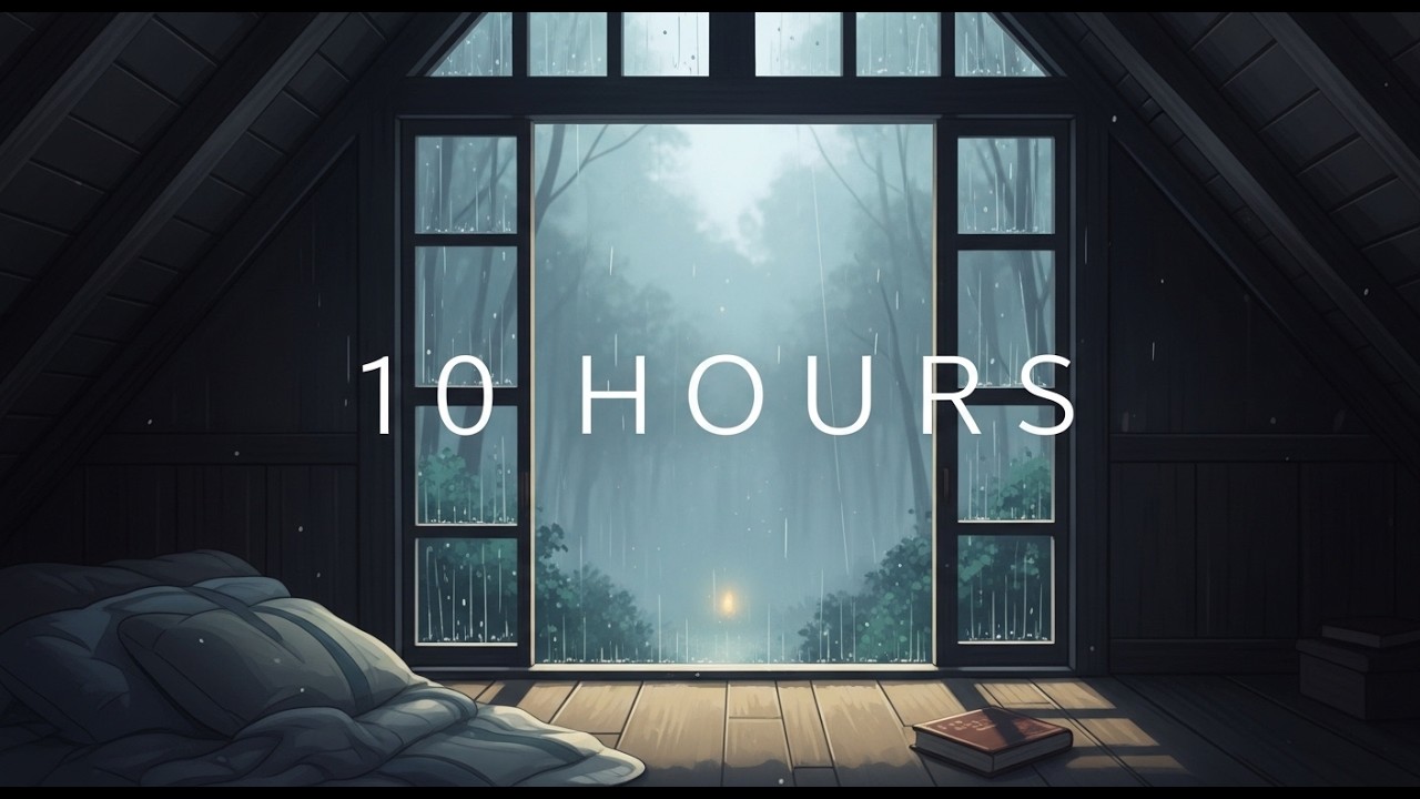 10 Hours Rain Sounds for Sleeping & Relaxing Music 😴🌧️ Ghibli-Style Sleep Story (Black Screen)