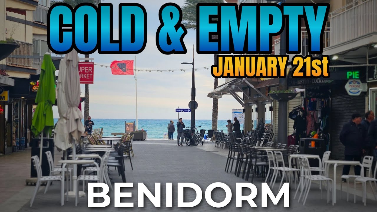 Storm Harry turns Benidorm into Ghost Town | Levante Beach, Old Town & The Strip