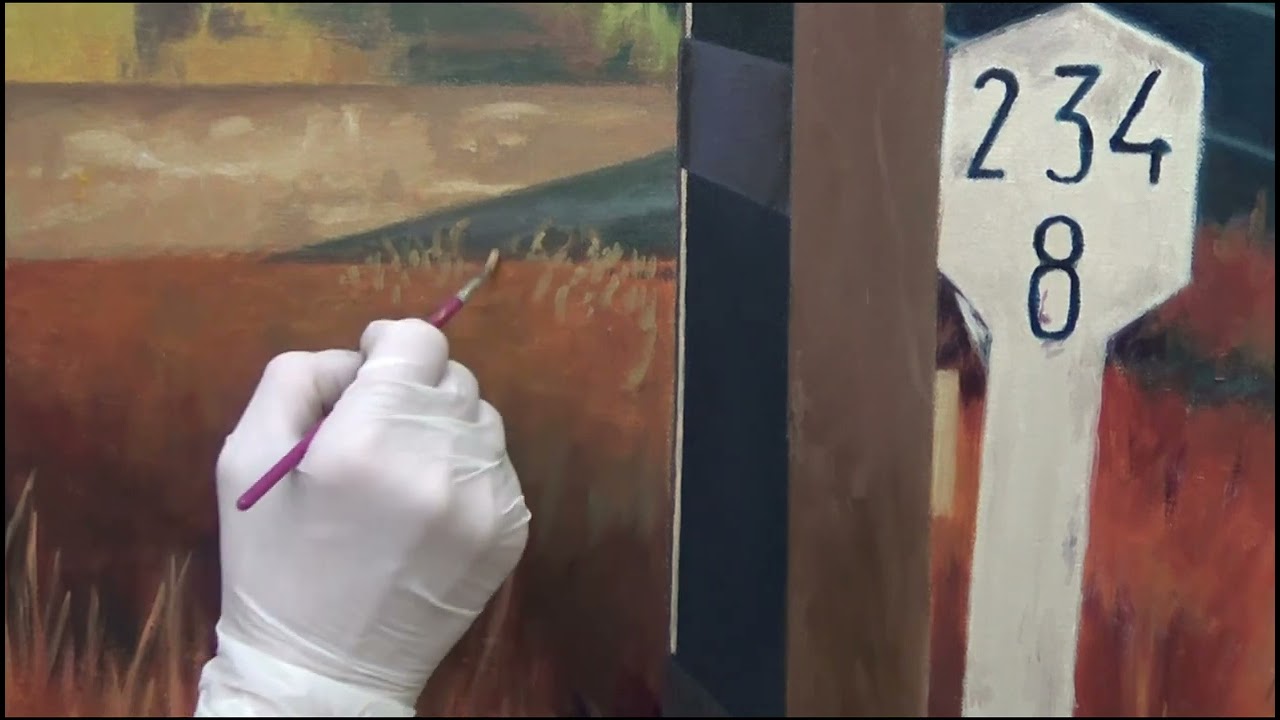 Cómo pintar un paisaje hiperrealista. Capítulo final. Apeadero de tren.