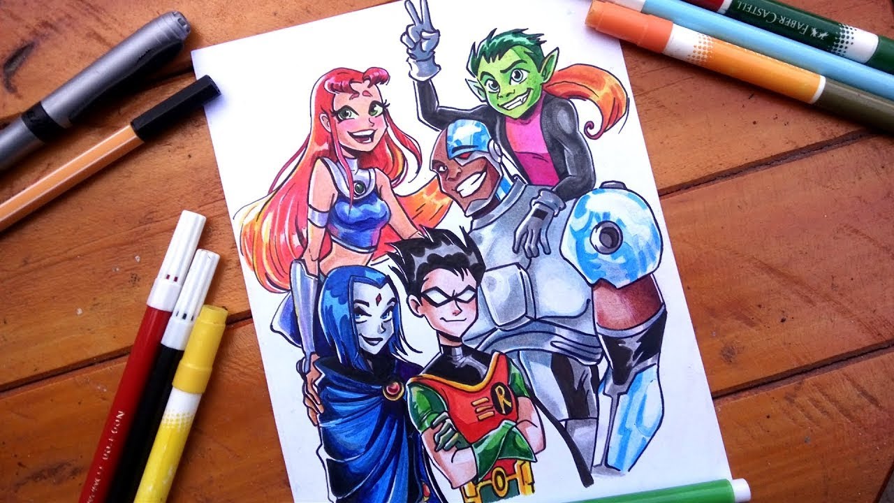Cómo dibujar a los jóvenes titanes paso a paso