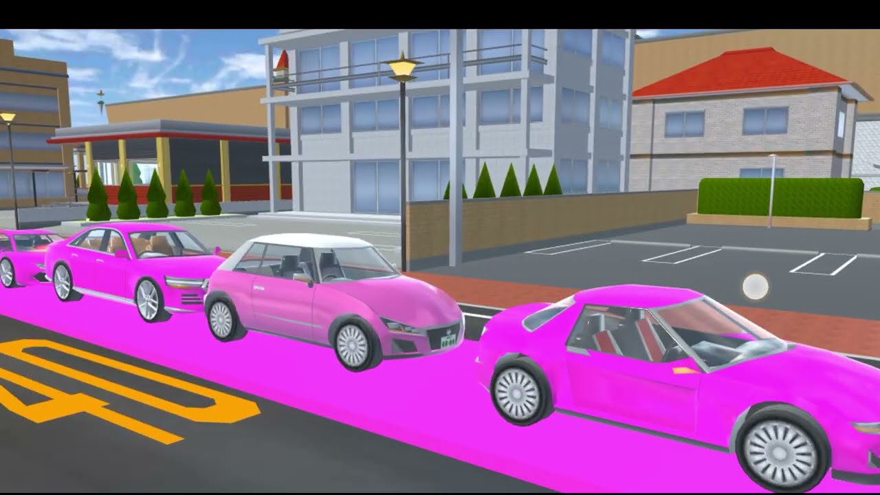 PINK Colors Car 🚨🚗🚗 Collection At Pink Mart Sakura School Gaming ll Gemerz 