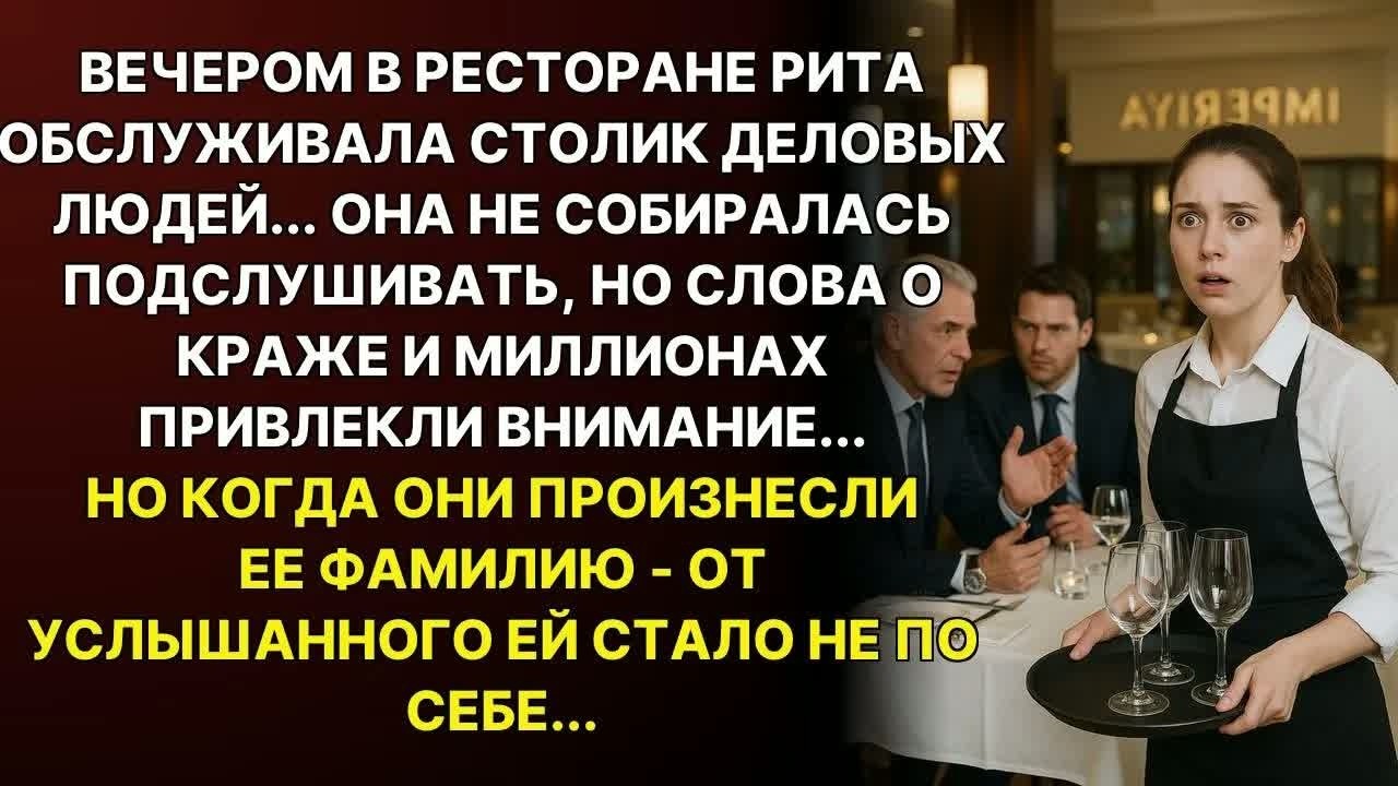 Официантка подслушала разговор БИЗНЕСМЕНОВ о краже, но не знала, что говорят о НЕЙ..