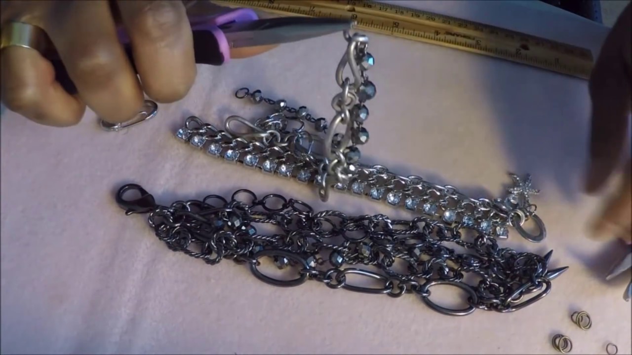 Jewelry Making Tutorial- How to make a layered chain mixed metal bracelet! DIY