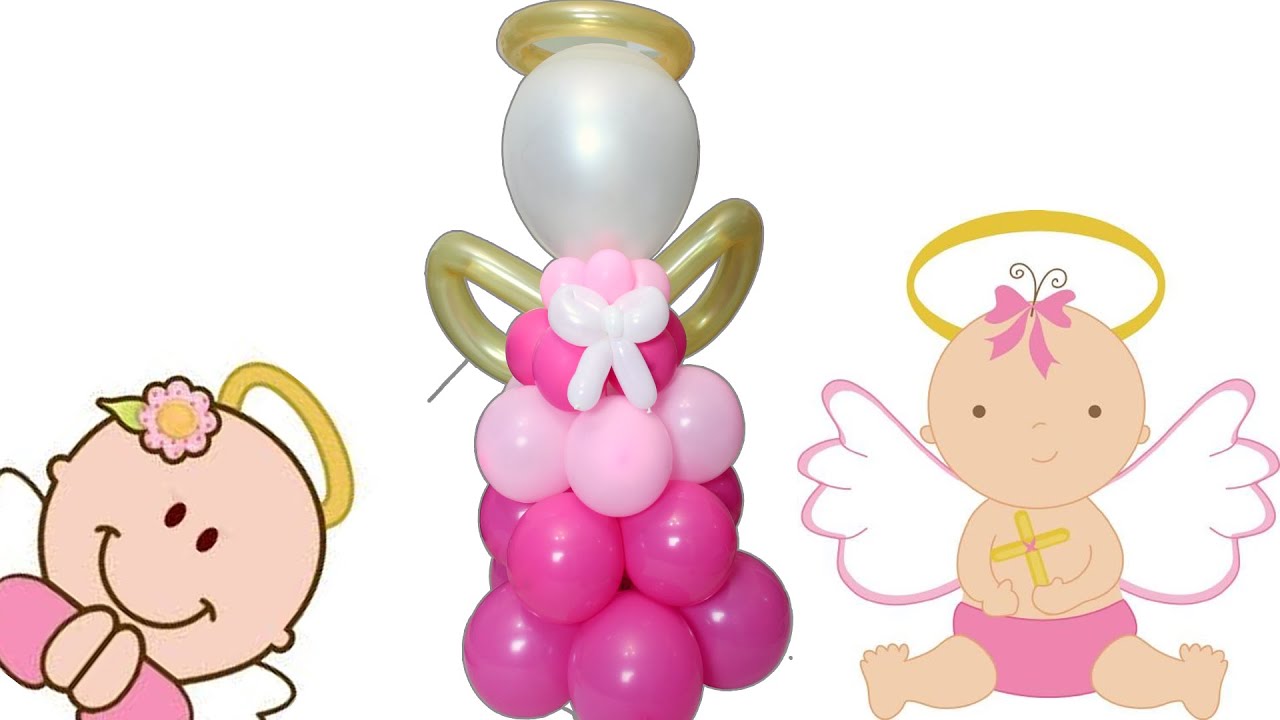 Como hacer Tierno Angel en Globos. Comuniones Bautizos. Fiestas Infantiles