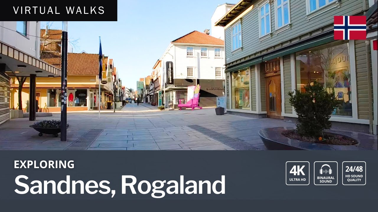 Exploring lovely Sandnes ❤️ 👀.☀️ A small town southwest of Norway. 🎧 Binaural sound (3D)