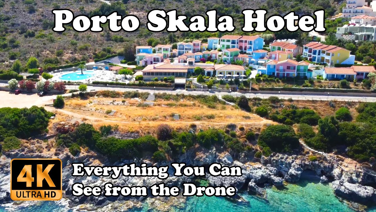 Hotel Porto Skala Village Kefalonia (Cephalonia) from Drone in 4K