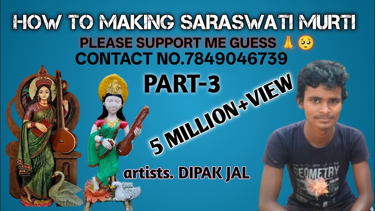 HOW TO APPLY COLOUR FOR SARASWATI MURTI | सरस्वती मूर्ति पर कलर कैसे करें CONTACT NO.7849046739
