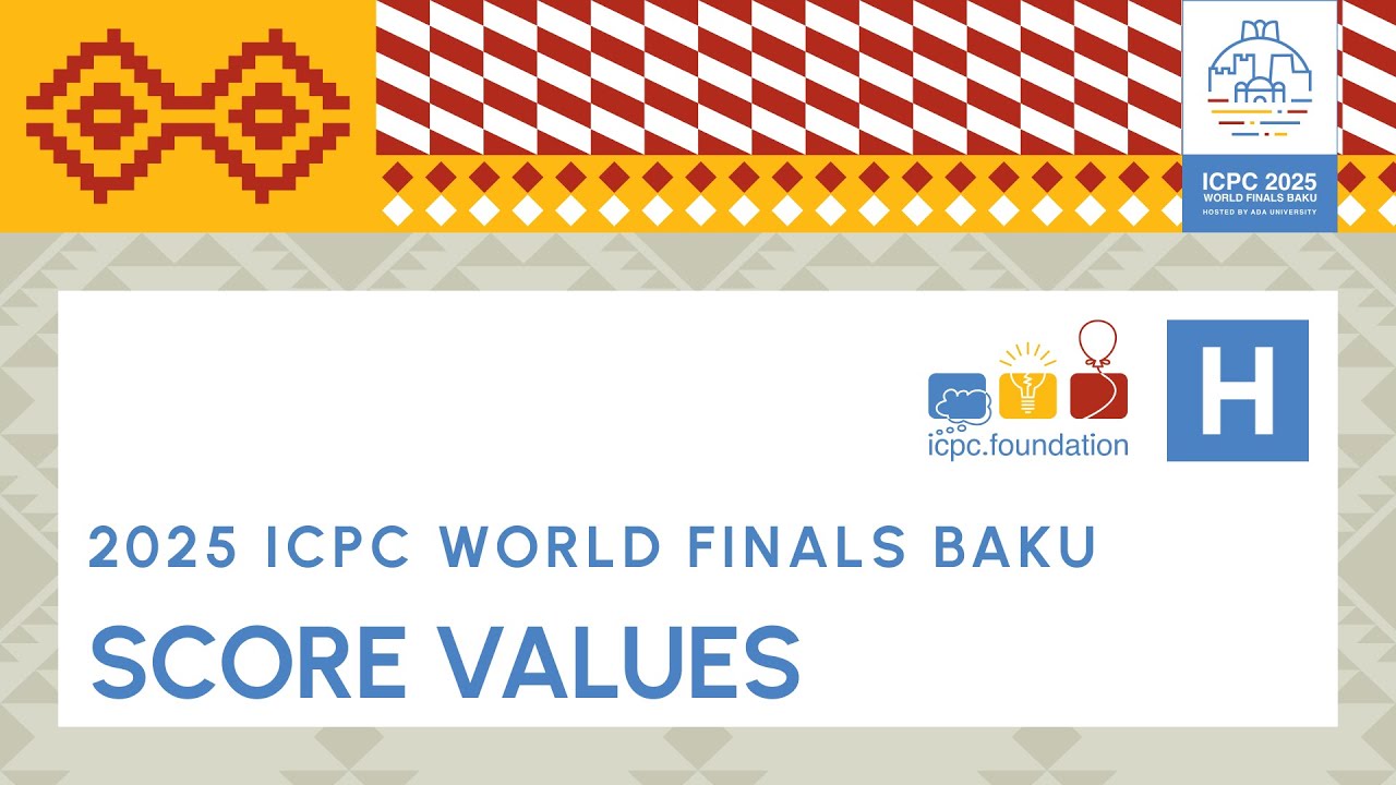 ICPC WF Baku Solution Video: Problem H - Score Values