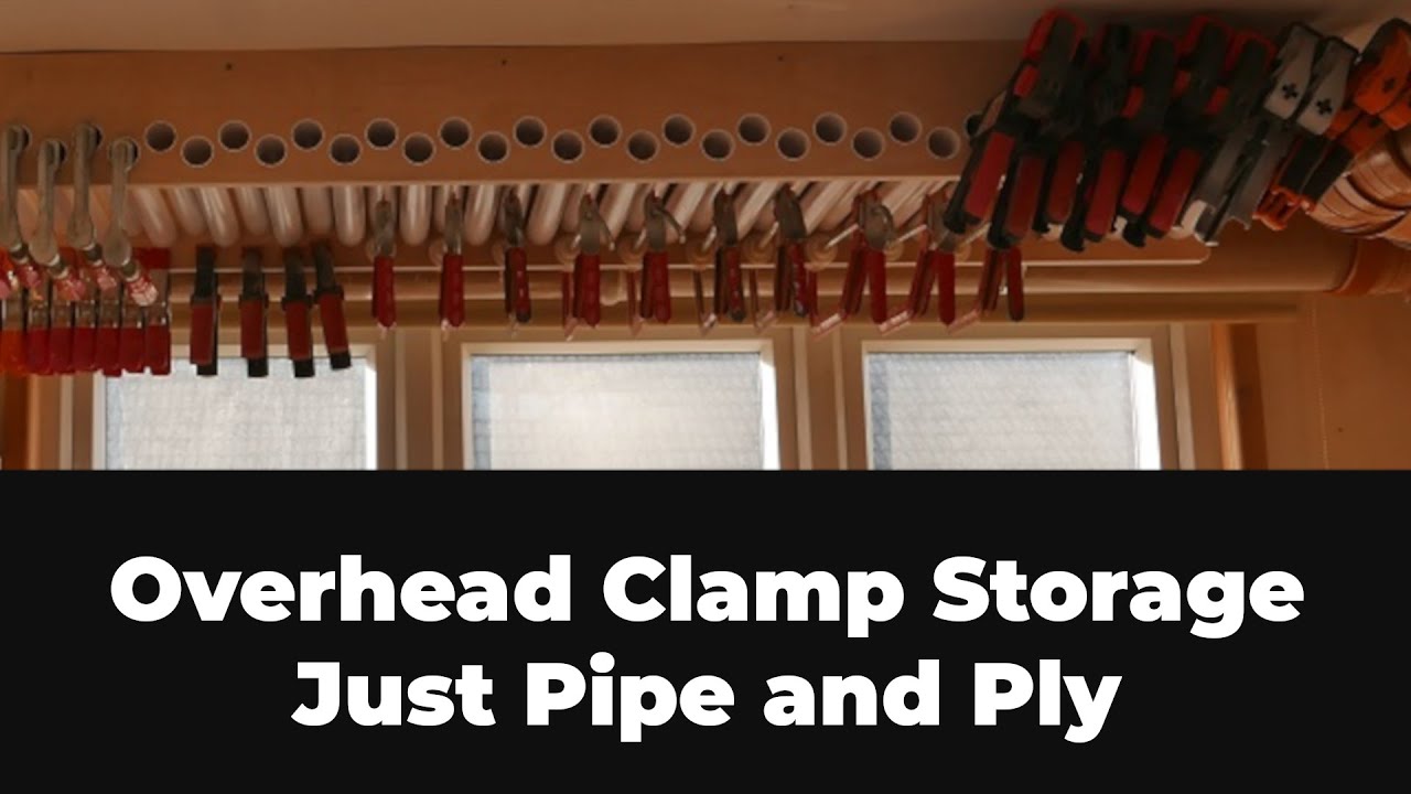 Simple Overhead Clamp Rack.  Just Pipe and Ply.
